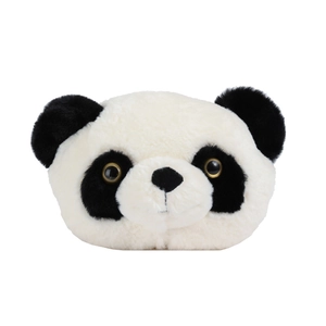 Plush panda crossbody bag with soft faux fur and cute facial details for women