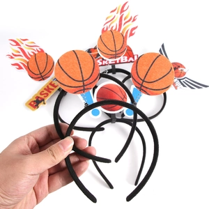 Basketball theme party headbands with spring flame design for sports fans and events