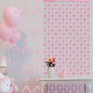 Pink satin bow decorative kit for party backdrop and DIY celebration ornament set