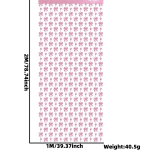 Pink fringe curtain with bows and stars measuring 1x2 meters for party decoration
