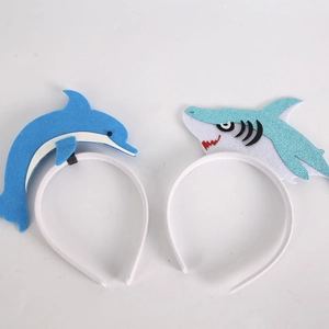 Détails des serre-têtes dauphin bleu et requin brillant pour fêtes d'enfants mer