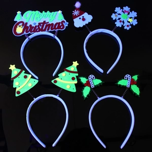 Set of 4 Christmas headbands featuring Santa, Christmas trees and festive ornaments