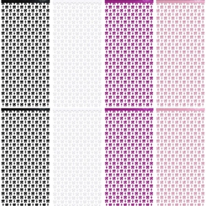 Party decoration curtain with bows and stars in black, white, purple, and pink colors