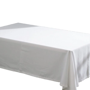 Thick white rectangular disposable PE tablecloth for birthday party and dessert table decor