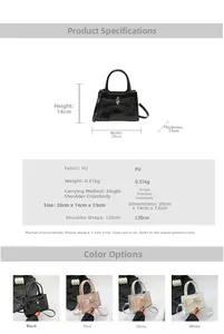 Spécifications de taille et paramètres du sac à bandoulière en cuir PU avec nœud