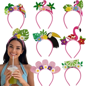 Serre-tête de Fête Tropicale Hawaï Flamant Rose Perroquet Ananas Cocotier Été Plage Accessoires Photo Décoration de Fête Cheveux