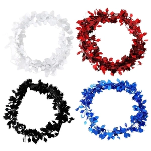 7.5m festive garland with graduation cap charms in red, white, blue and black colors