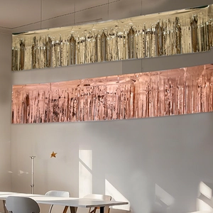 Golden and rose gold metallic fringe curtains for wedding and party background decoration
