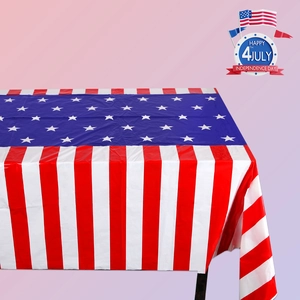 USA flag table cloth for July 4th Independence Day themed party decoration