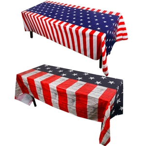 Patriotic American Flag Disposable PE Tablecloth Stars Stripes Rectangular Waterproof Picnic Party Decoration Holiday Supplies