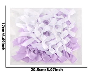 Mix di fiocchi di raso bianchi e lavanda per decorazioni fai-da-te in confezione trasparente