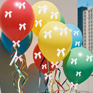 Mini fiocchi in nastro di raso rosa e bianco per decorazioni di palloncini e regali DIY
