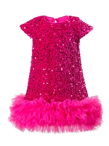 Robe en Tulle à Paillettes pour Filles Sans Manches Robe de Princesse pour Fête de Mariage Spectacle Anniversaire Enfants Vêtements Formels
