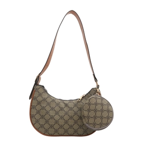 Sac sous le bras vintage à monogramme avec bandoulière marron et petit porte-monnaie