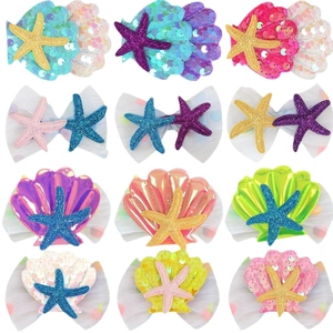 12-teiliges Meeres-Haarspangen-Set mit glitzernden Muscheln und Seesternen für Mädchen