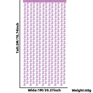 Purple glitter boot tassel curtain dimensions 2M height by 1M width for party backdrop