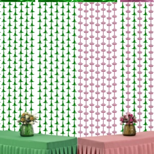 Decorazione per Sfondo Festa di Halloween Corona Rosa Cappello da Strega Verde Tenda a Frange in Alluminio Oggetti di Scena per Foto
