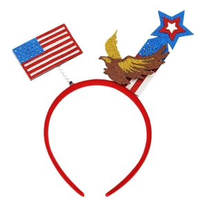 Serre-tête scintillant du 4 juillet avec drapeau américain aigle et étoile bleue