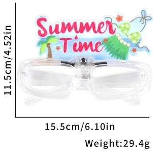 LED Summer Time γυαλιά πάρτι με τροπικούς φοίνικες και διακόσμηση από ιβίσκο