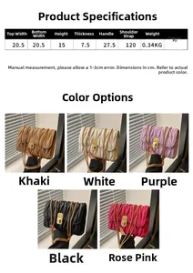Comparaison détaillée de cinq couleurs du sac matelassé avec bandoulière chaîne dorée