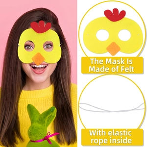 Filzmaske für Kinder als gelbes Küken mit Gummiband für Osterpartys und Feiern