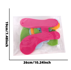 Detailed view of colorful felt Easter bunny stickers in 26x19cm OPP bag packaging