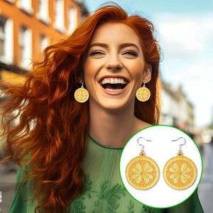 Boucles d'oreilles trèfle jaune pailleté avec dorure pour les fêtes de la Saint-Patrick