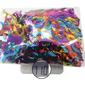 Rainbow gradient wavy foil fringe table skirt weighing 71g for birthday party decorations
