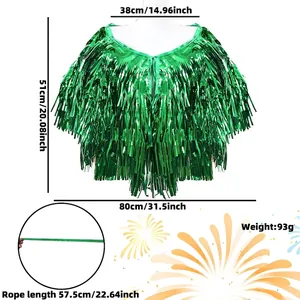 Größentabelle für den St. Patrick's Day Partyumhang mit gold-grünen Quastenmaßen