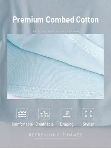 Détail macro du tissu jacquard ajouré bleu clair en coton peigné doux et respirant