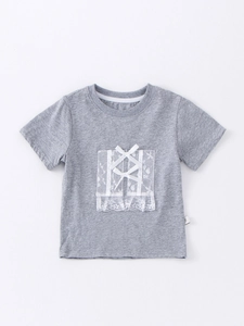 Girls sweet grey short sleeve lace t-shirt set with white bows and matching tutu skirt