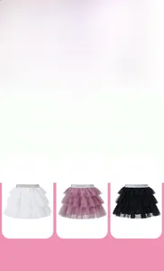 Detail of layered tulle mesh tutu skirts with silver glitter elastic waistbands