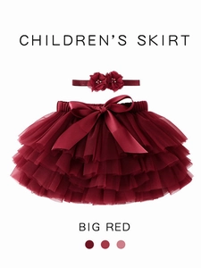 Baby Girls Tutu Skirt Set With Flower Headband Princess Layered Tulle Cake Skirt Birthday Gift Photography Outfit