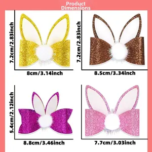 Guida alle taglie per fermagli a orecchie di coniglio glitterati in vari colori