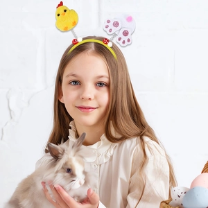 Easter felt headband with yellow chick and bunny ears for festive party decorations