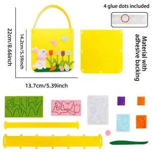 Easter felt DIY handbag set with rabbit and egg patterns for kids gift crafting