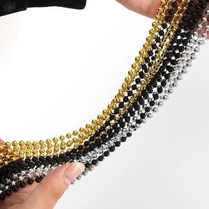 Golden silver and black beaded necklaces for 2026 New Year Eve party decorations