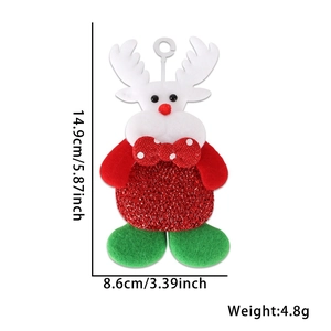 Addobbo natalizio a forma di renna in peluche con paillettes rosse per albero di Natale
