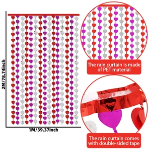 Tenda a cuore da 2M rosso viola argento per decorazione sfondo di matrimoni e feste