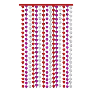Tenda a cuori in stagnola rossa, viola e argento per decorazioni di feste e matrimoni
