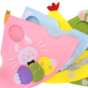 Kids Easter costume set with colorful cartoon rabbit and chick non-woven capes and props