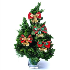 Red Velvet Plaid Christmas Mini Bow Hanging Ornaments With Gold Metal Bells Berries Leaves For Christmas Tree Wreath Decoration