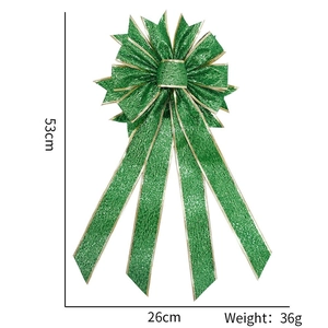 Grüne St. Patrick's Day Schleife mit Goldrand, 53x26cm großer Deko-Anhänger