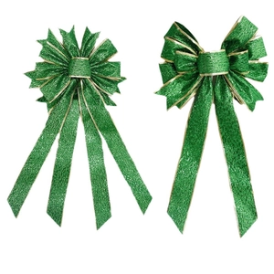 Grüne Glitzer Saint Patrick's Day Schleifen mit Goldrand für festliche Party Deko