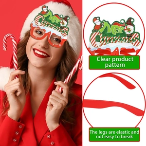 Lunettes de fête Merry Christmas avec motifs de père Noël et gnomes mignons