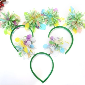 Easter chick and rabbit headbands with colorful tinsel for festive party decor