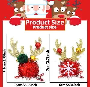 Guide des tailles détaillé pour les pinces à cheveux de renne de Noël avec dimensions