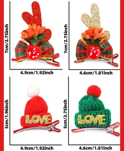 Spécifications de taille pour les pinces à cheveux bois de renne et bonnet en tricot