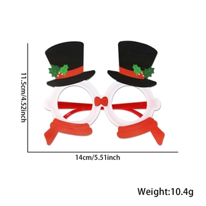 Christmas party glasses featuring a cute snowman design with red scarf and black top hat