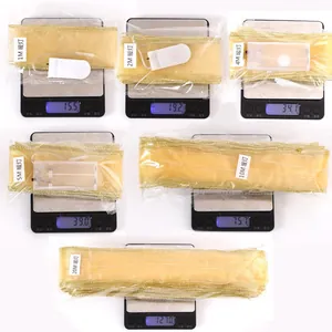 Weight measurements of golden LED mesh ribbon strings in various lengths for Christmas decoration